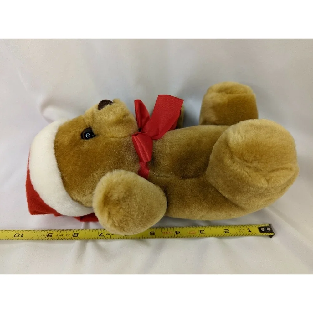 Sasco Brown Bear Plush 9 Inch Santa Hat‎ Stuffed Animal Toy